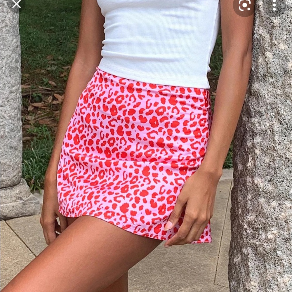 Princess polly pink cheetah mini skirt